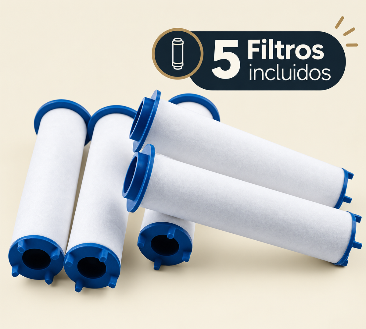 Cabezal de Ducha con Filtro - Elimina Cloro, Cal e Impurezas del Agua